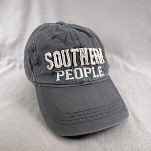 Southern People‎ Hat Womens Gray Strapback Cap Embroidered We People New Orleans